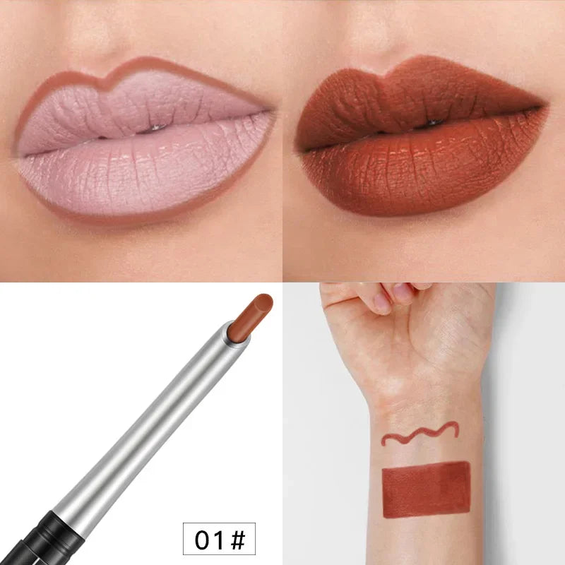 Pudaier Matte Lip Liner Pencil Waterproof Nude Sexy Lipstick Long-lasting Women Makeup Eyes Lipliner Contour Crayon Levre